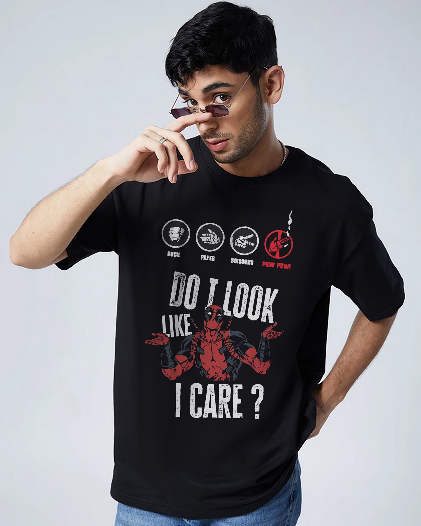 Careless Deadpool 260GSM COTTON BLACK | OVERSIZED TEE