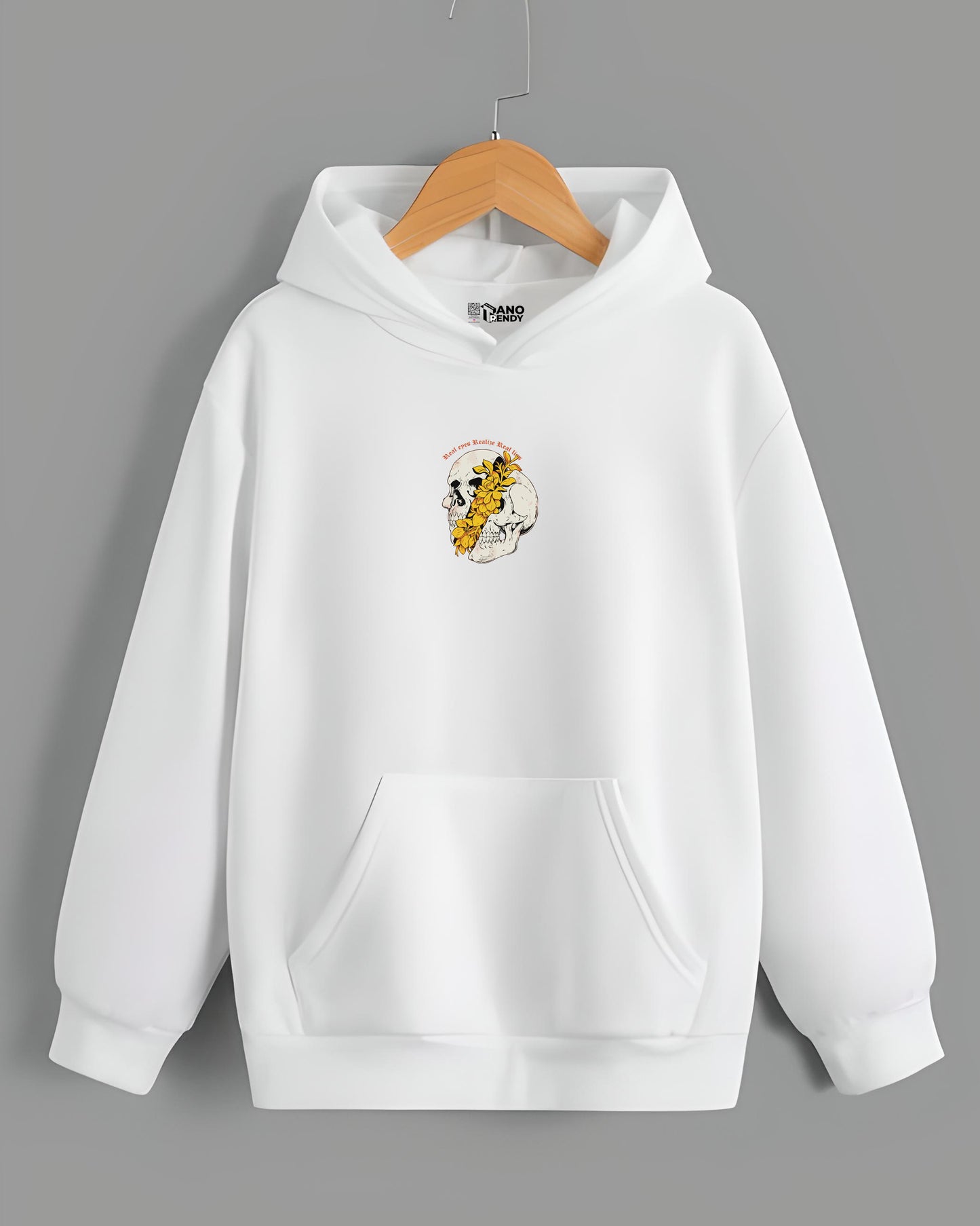 KARMA SKULL POISON POLICY WHITE REGULAR HOODIE