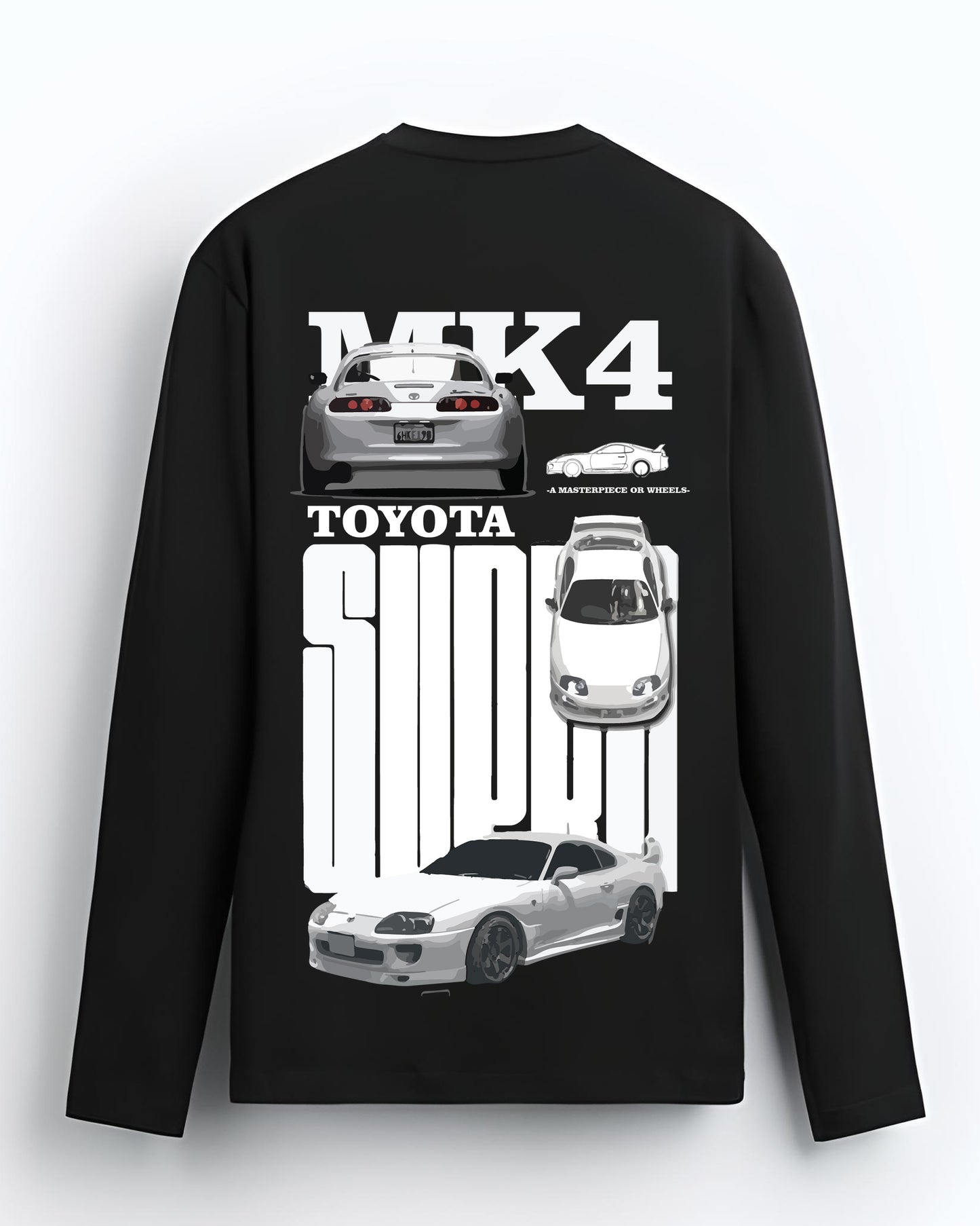 TOYOTA SUPRA MK4 BLACK FULL SLEEVES T-SHIRT