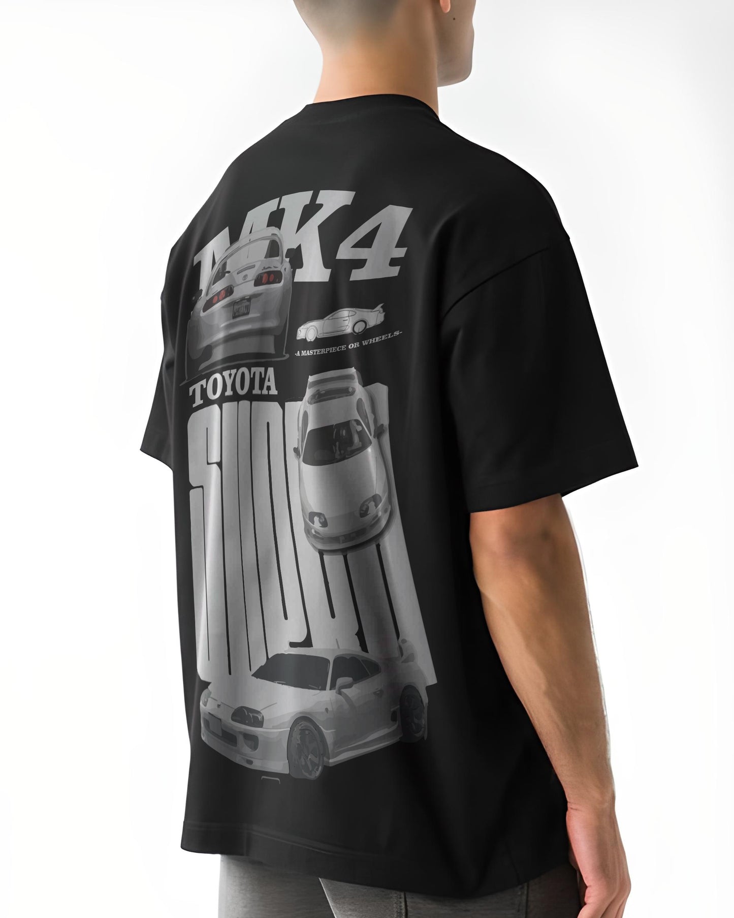 TOYOTA SUPRA MK4 CAR BLACK OVERSIZED T-SHIRT