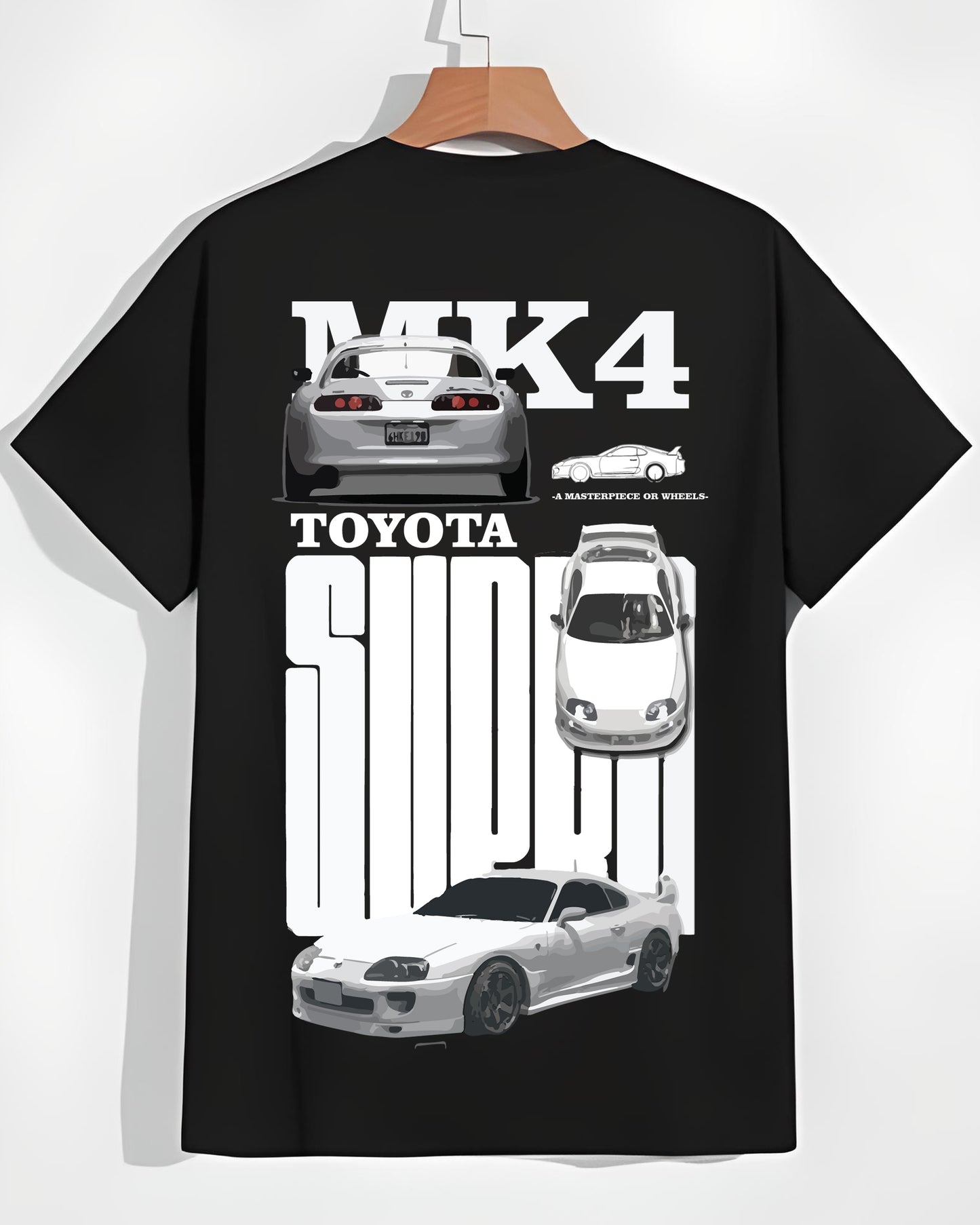 TOYOTA SUPRA MK 4 BLACK REGULAR T-SHIRT