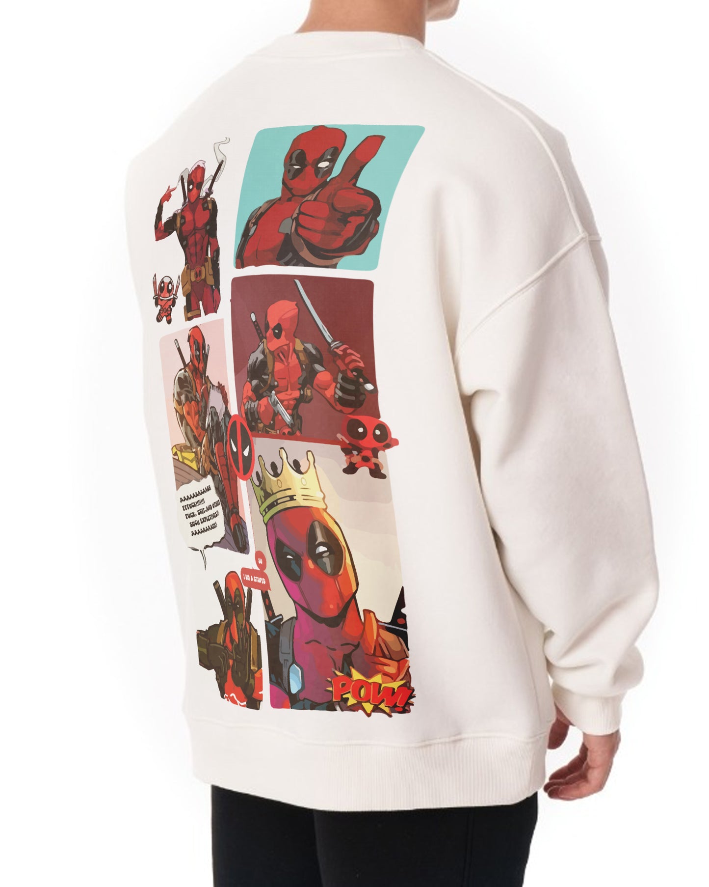 DEADPOOL MARVEL AVENGERS WHITE REGULAR SWEATSHIRT