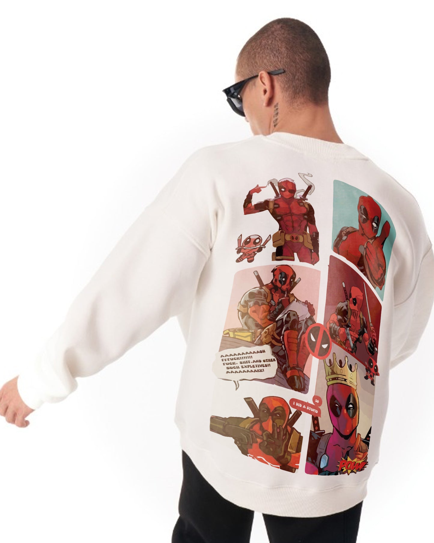 DEADPOOL MARVEL AVENGERS WHITE REGULAR SWEATSHIRT