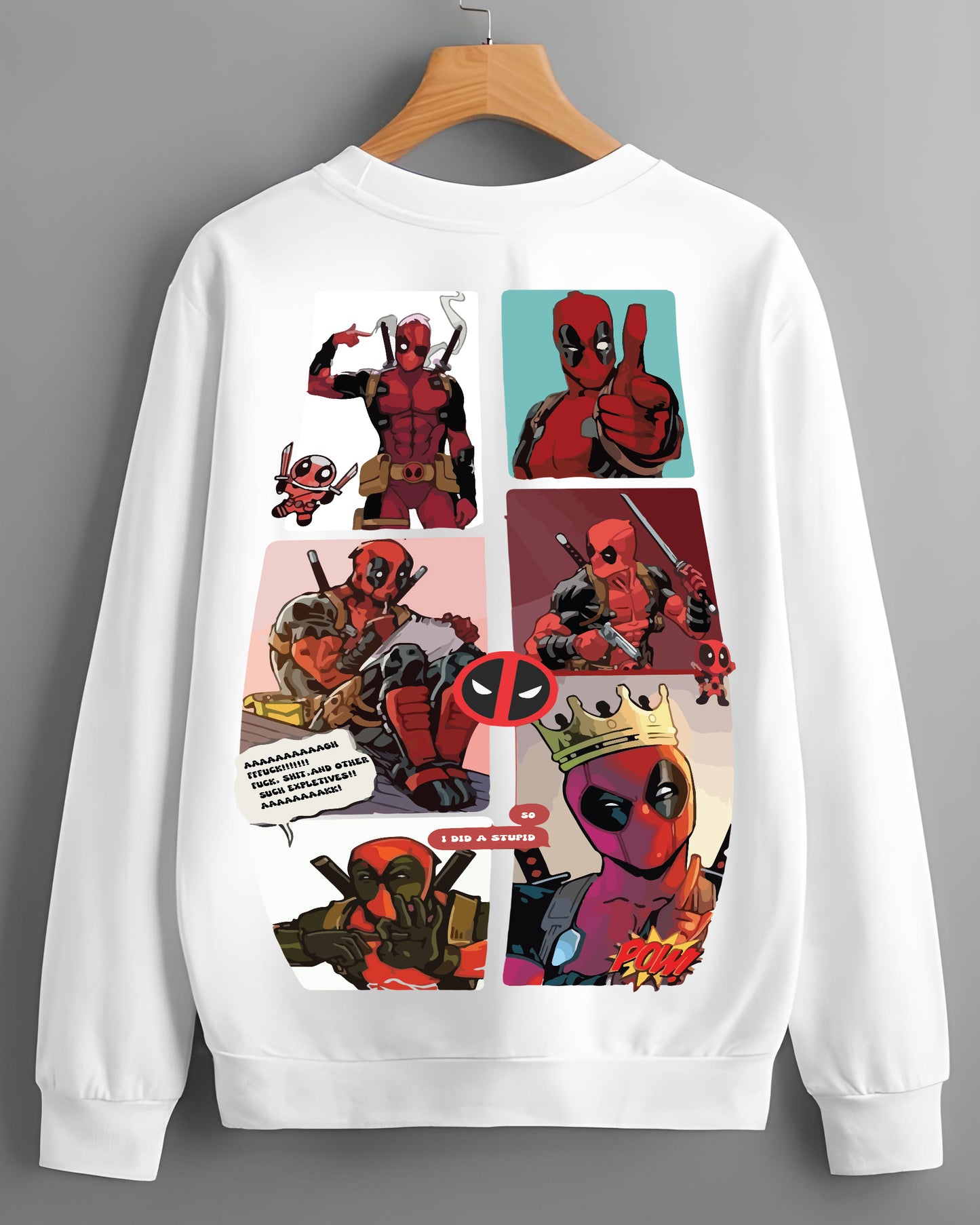 DEADPOOL MARVEL AVENGERS WHITE REGULAR SWEATSHIRT