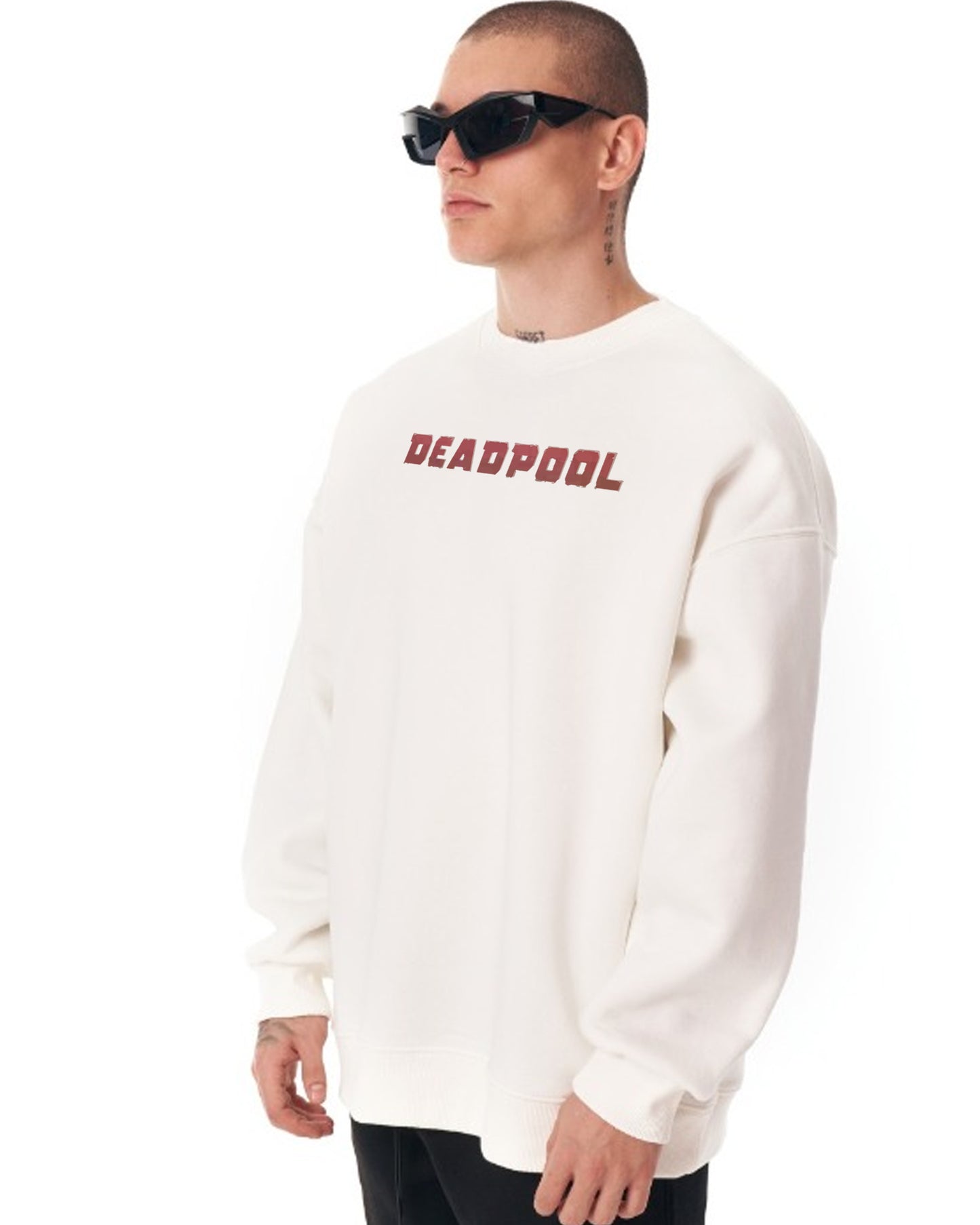 DEADPOOL MARVEL AVENGERS WHITE REGULAR SWEATSHIRT