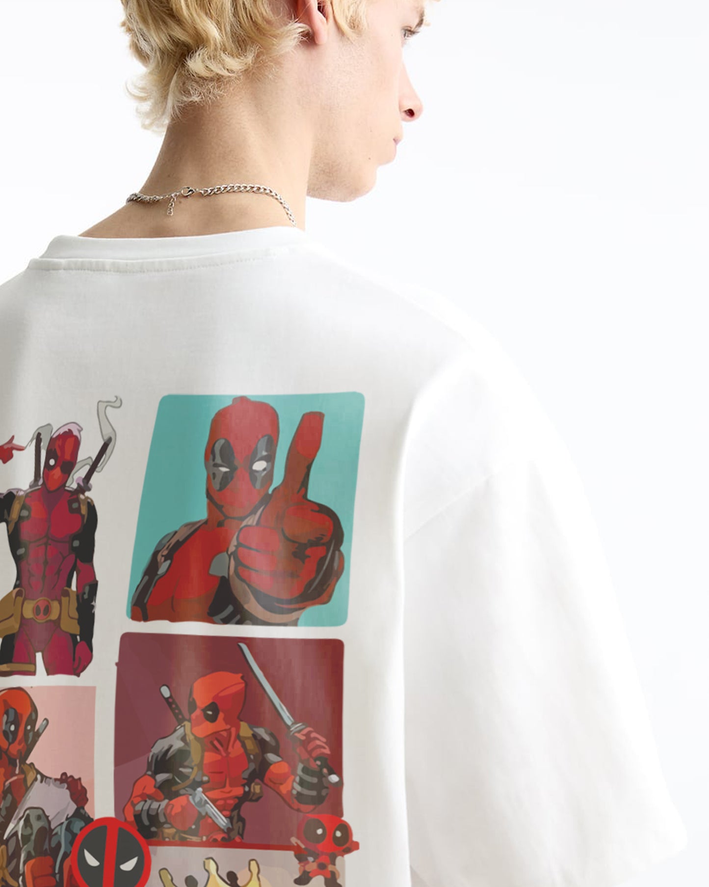 DEADPOOL MARVEL AVENGERS WHITE OVERSIZED T-SHIRT