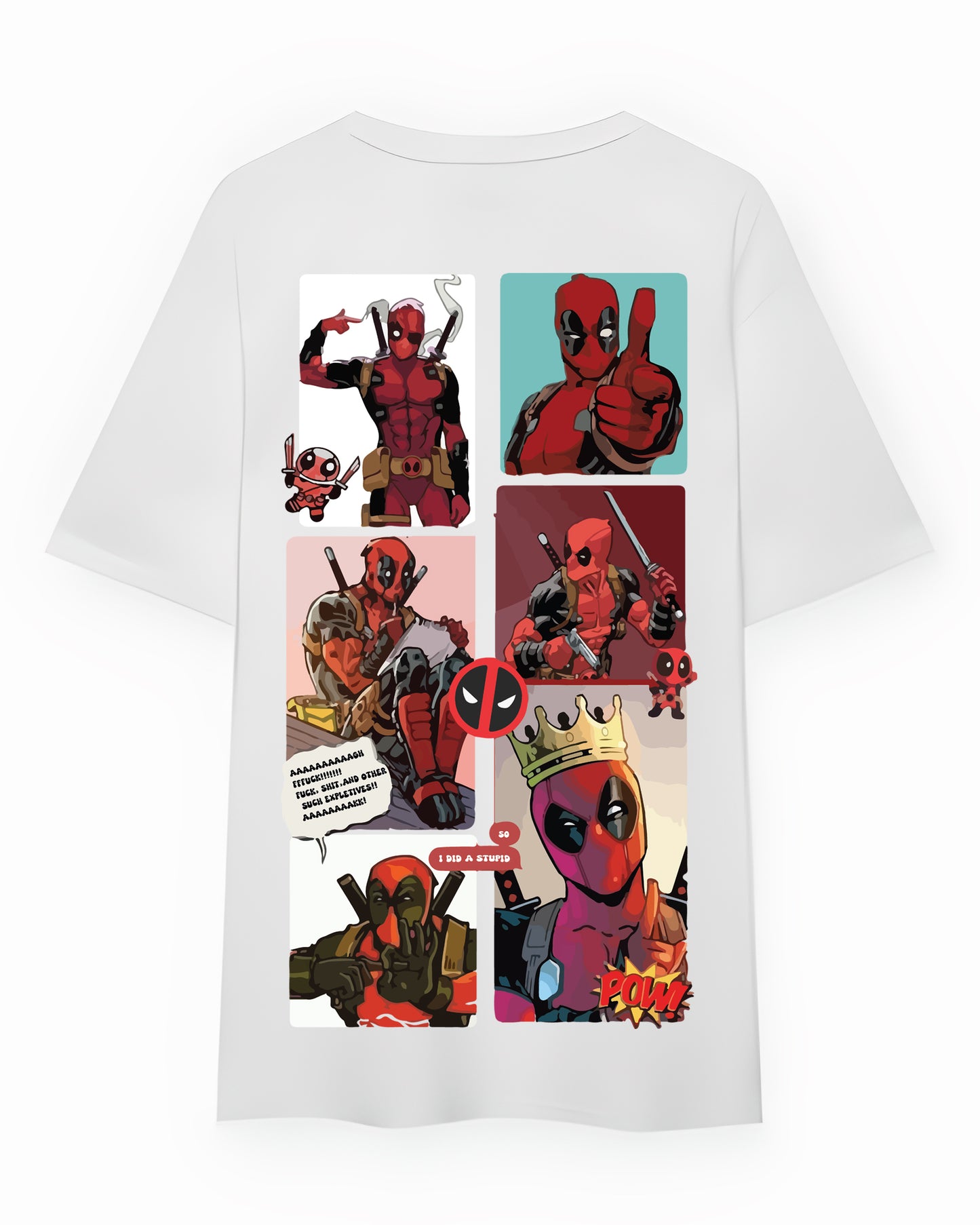 DEADPOOL MARVEL AVENGERS WHITE OVERSIZED T-SHIRT