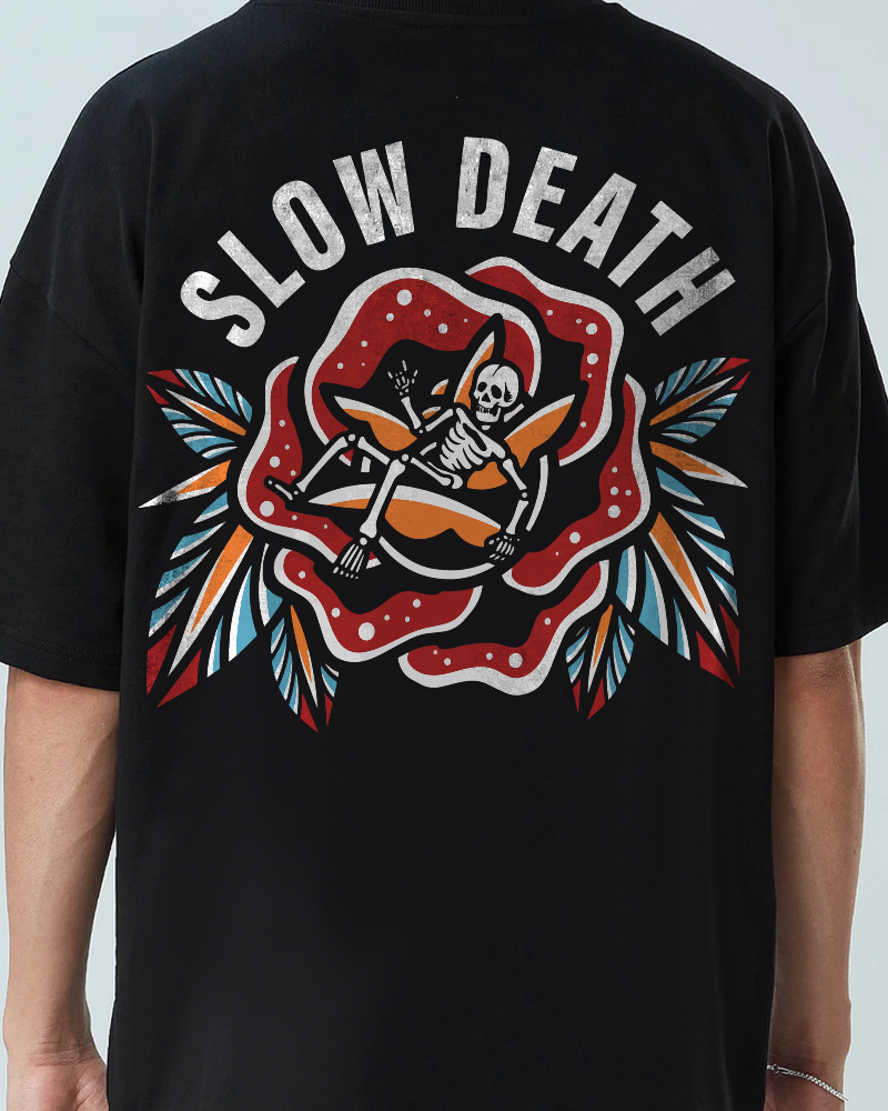 SLOW DEATH BLACK OVERSIZED T-SHIRT