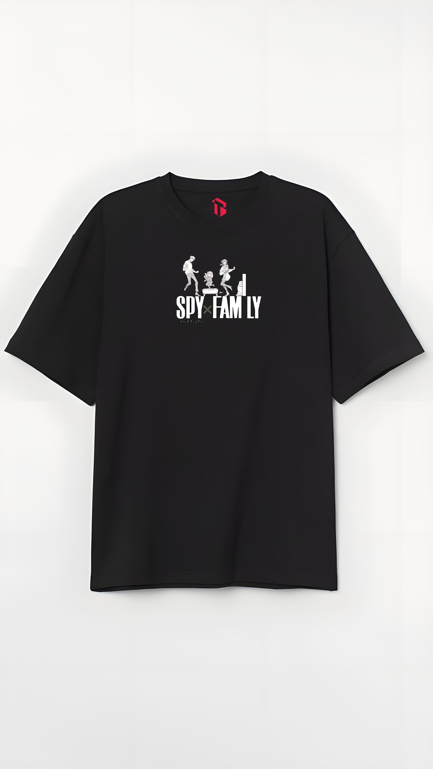 Spy Family 260GSM COTTON BLACK | OVERSIZED TEE