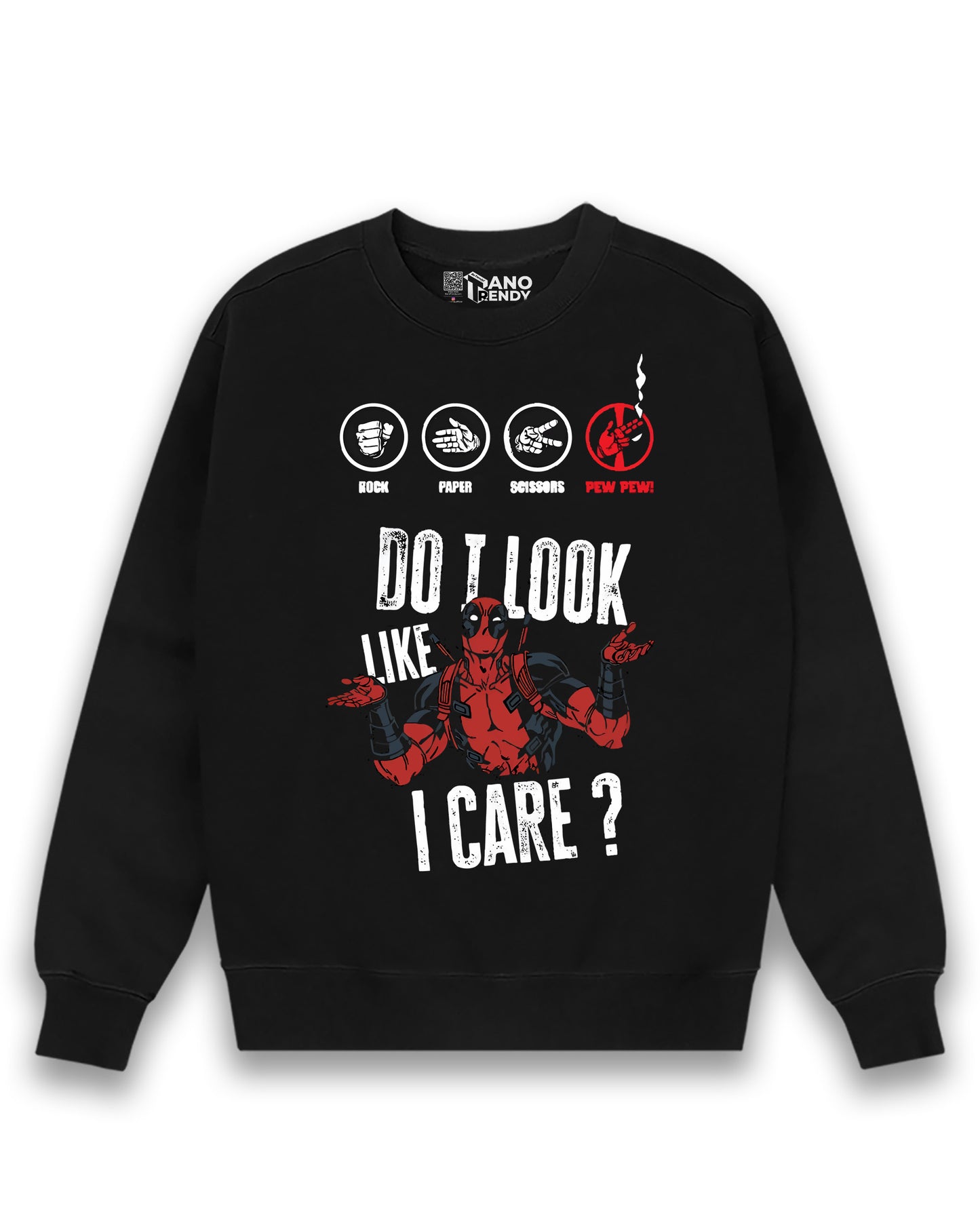 I don't Care Deadpool Black | Regular Fit Sweatshirt