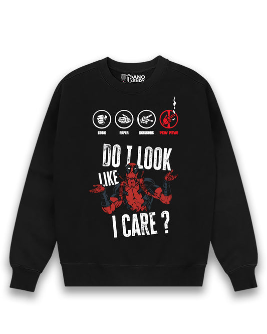 I don't Care Deadpool Black | Regular Fit Sweatshirt