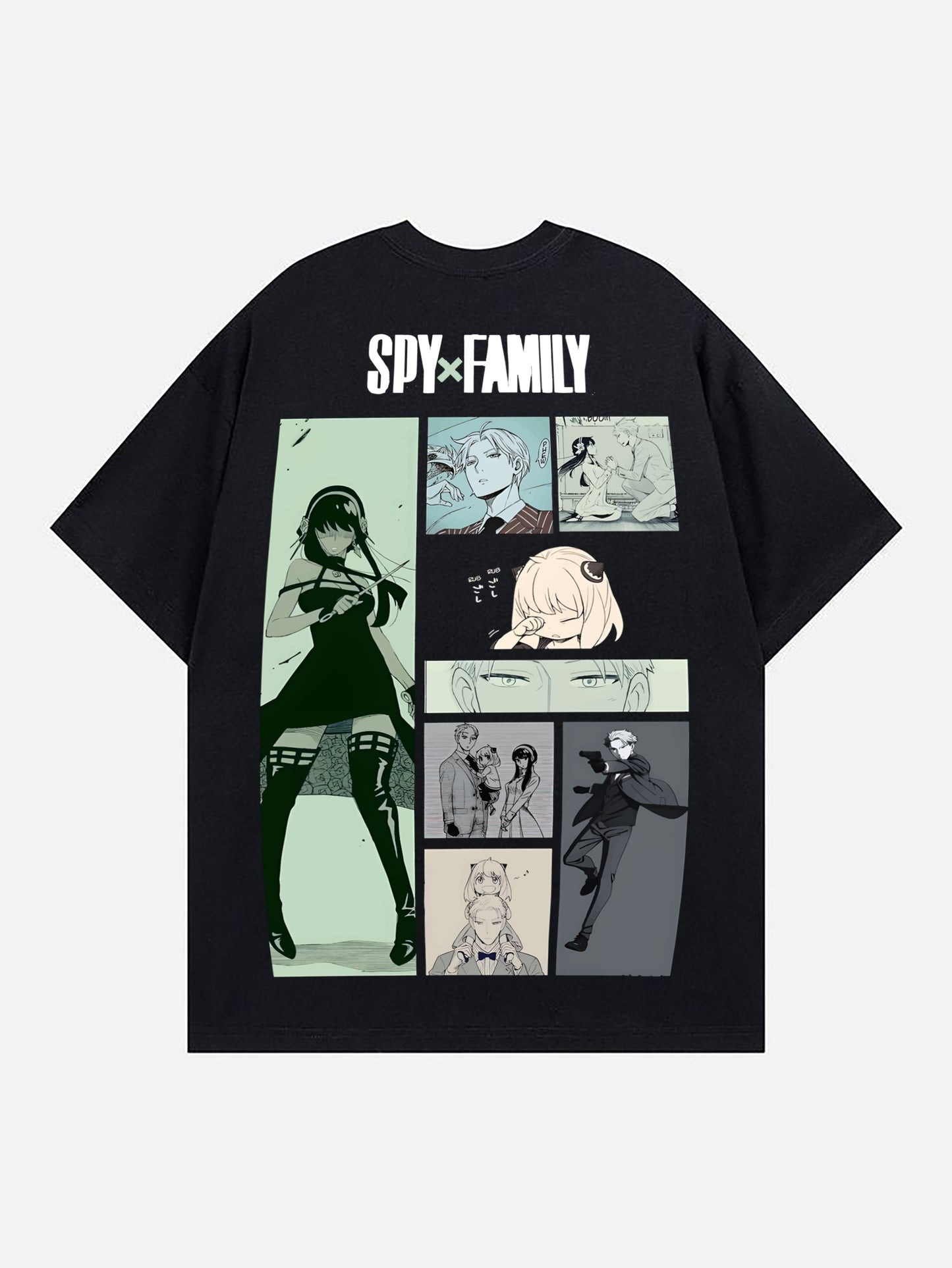 Spy Family 260GSM COTTON BLACK | OVERSIZED TEE