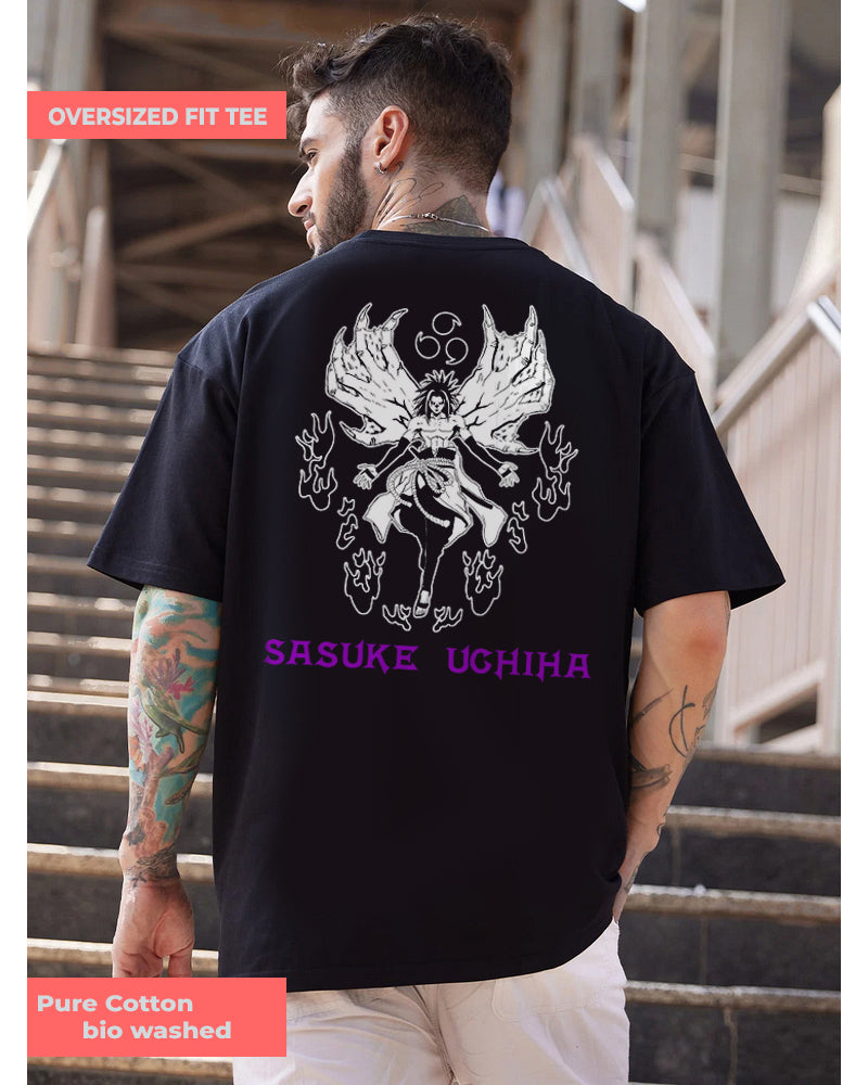 Sasuke Uchiha Oversized Black T-shirt