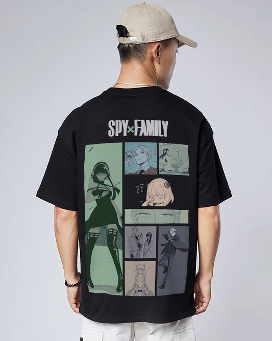 Spy Family 260GSM COTTON BLACK | OVERSIZED TEE