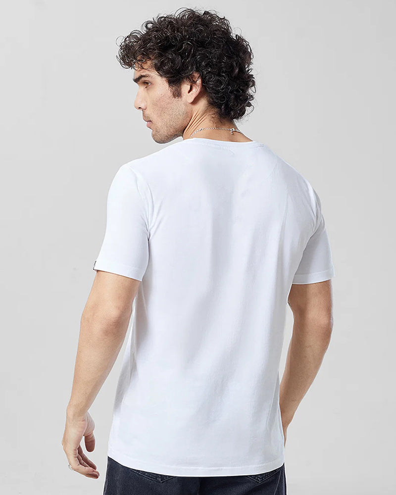 YOGA FIT AND ENERGETIC REGULAR FIT WHITE T-SHIRT