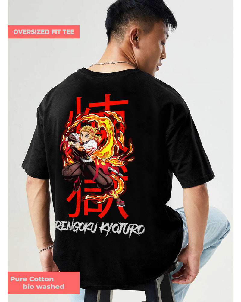 Rengoku Oversized Black T-shirt