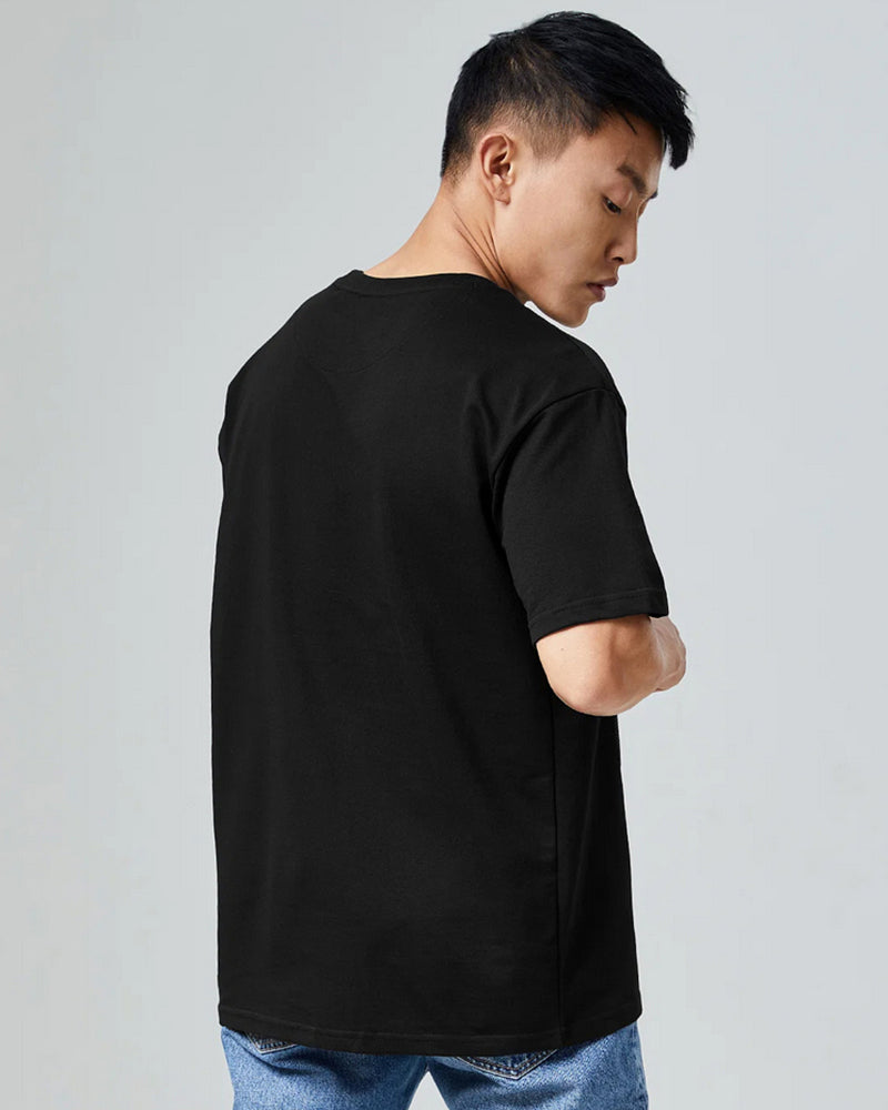 Solid Oversized Fit Black T-Shirt