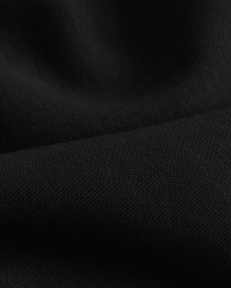 SOLIDS REGULAR FIT BLACK HOODIE