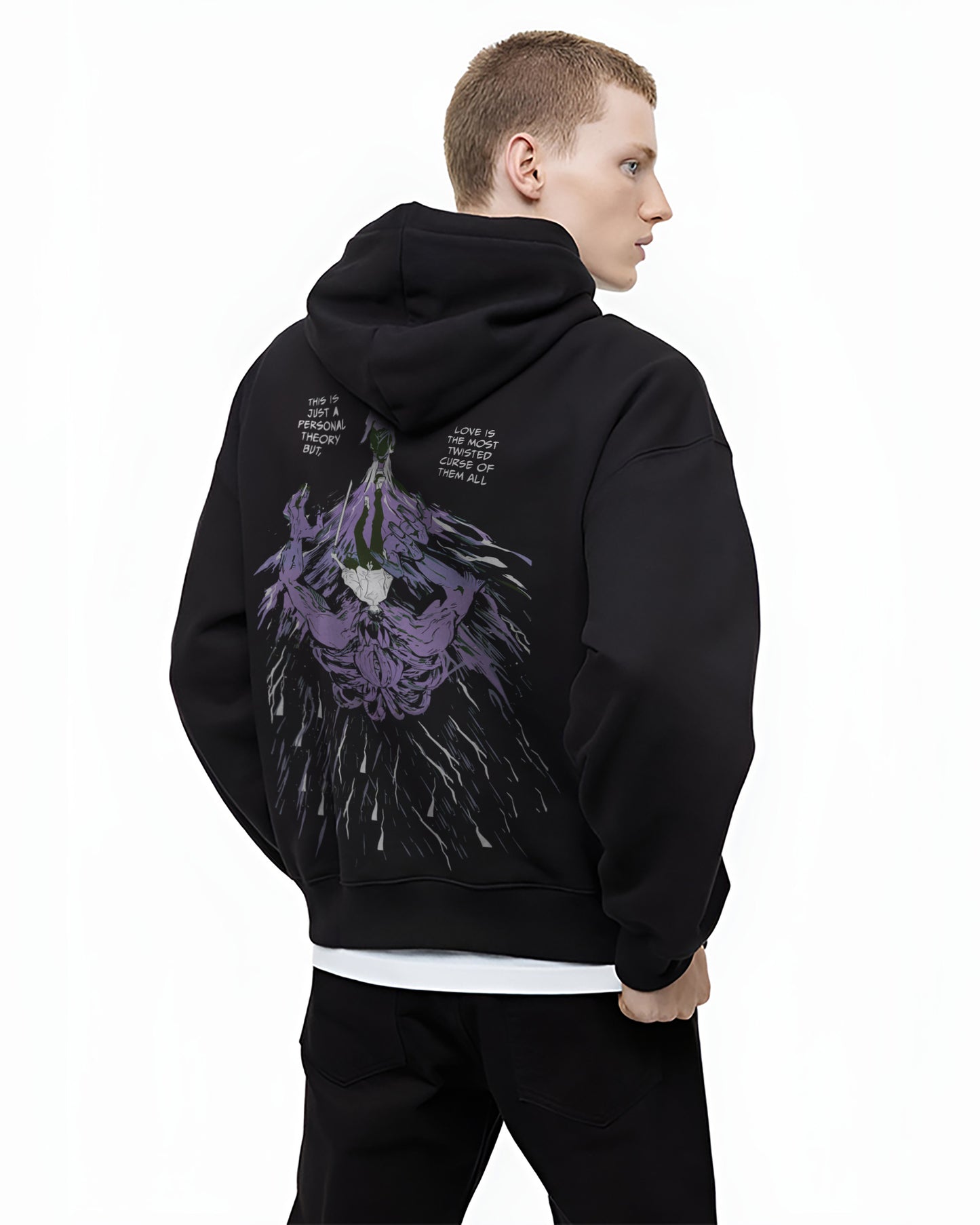 ANIME LOVE CURSE BLACK HOODIE