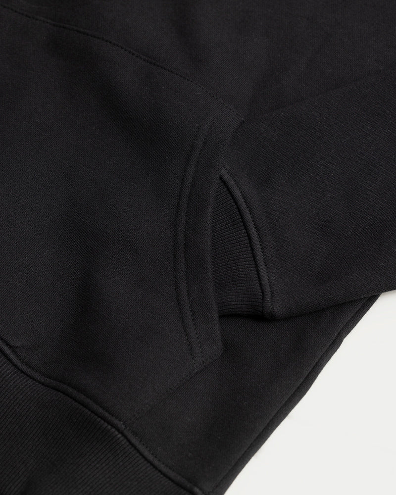 HIGH AND LOW REGULAR FIT BLACK HOODIE