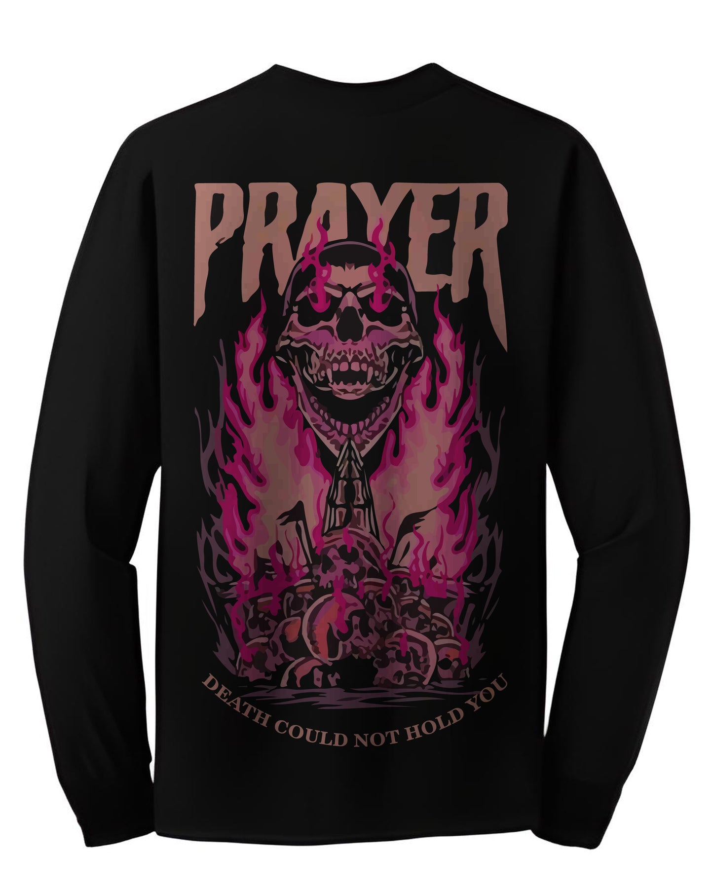 SKELETON DEVOTION HOT FIRE BLACK FULL SLEEVES T-SHIRT