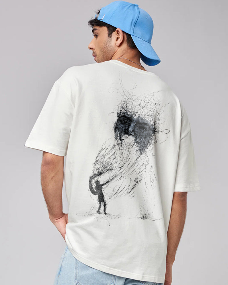 FIGHT YOUR OWN DEMON WHITE OVERSIZED T-SHIRT