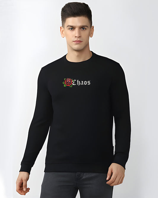 BEAUTIFUL CHAOS FULL SLEEVES BLACK SWEATSHIRT