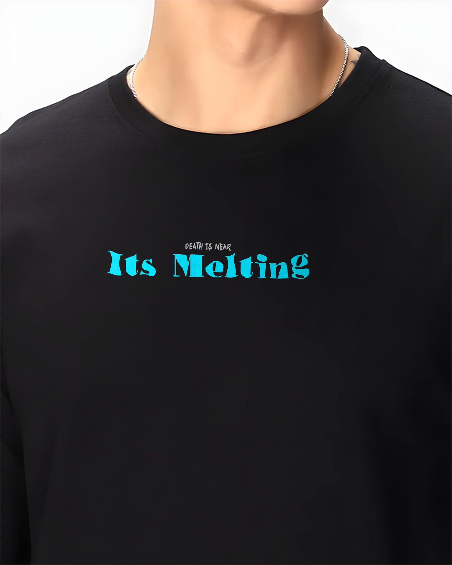 MELTING ICE AND BERG BLACK FULL SLEEVES T-SHIRT