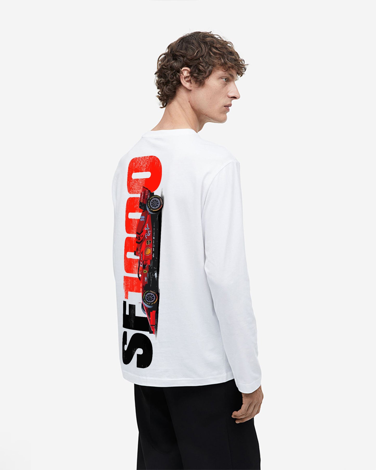 F1 Full-sleeve White T-shirt