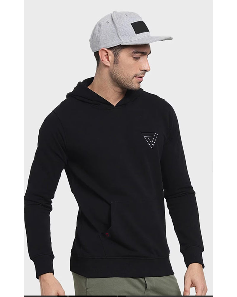 BARMUDA TRIANGLE REGULAR FIT BLACK HOODIE