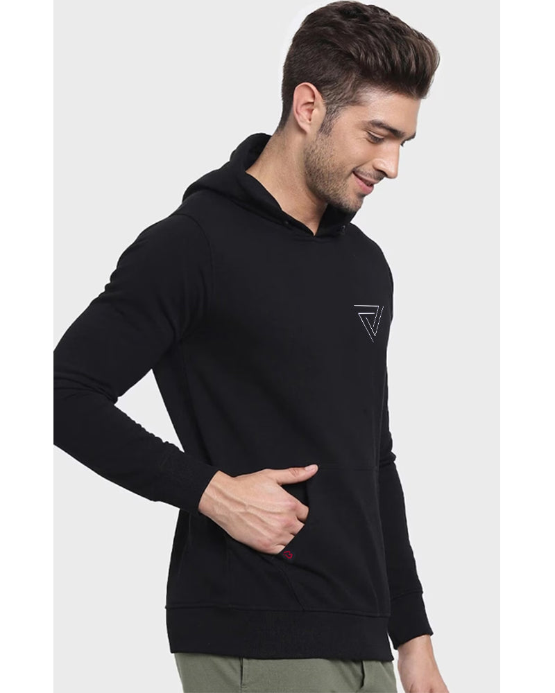 BARMUDA TRIANGLE REGULAR FIT BLACK HOODIE