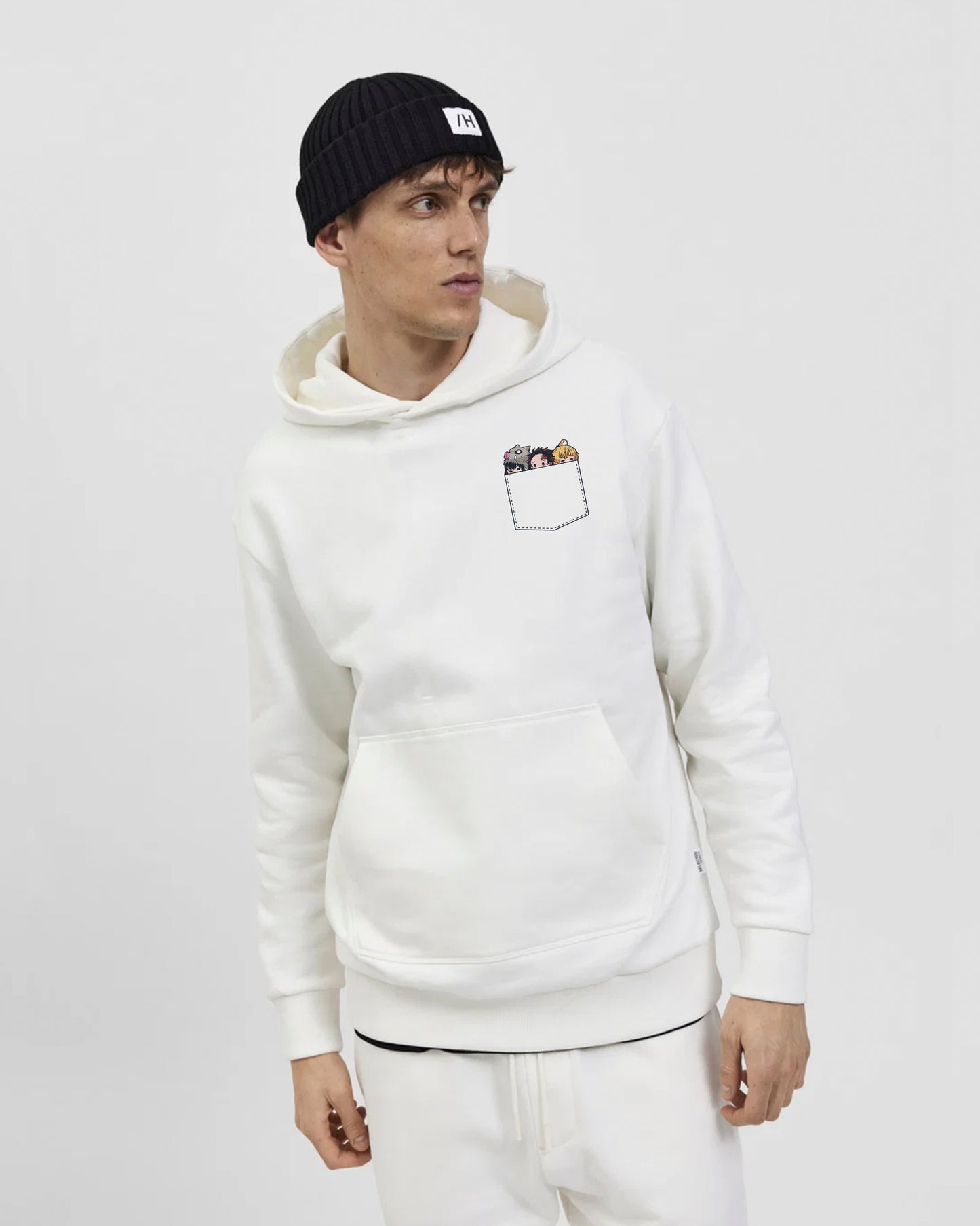 CUTE LITTLE CARTOONS WHITE HOODIE