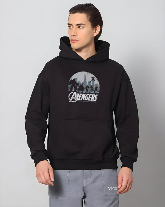 AVENGER REGULAR FIT BLACK HOODIE