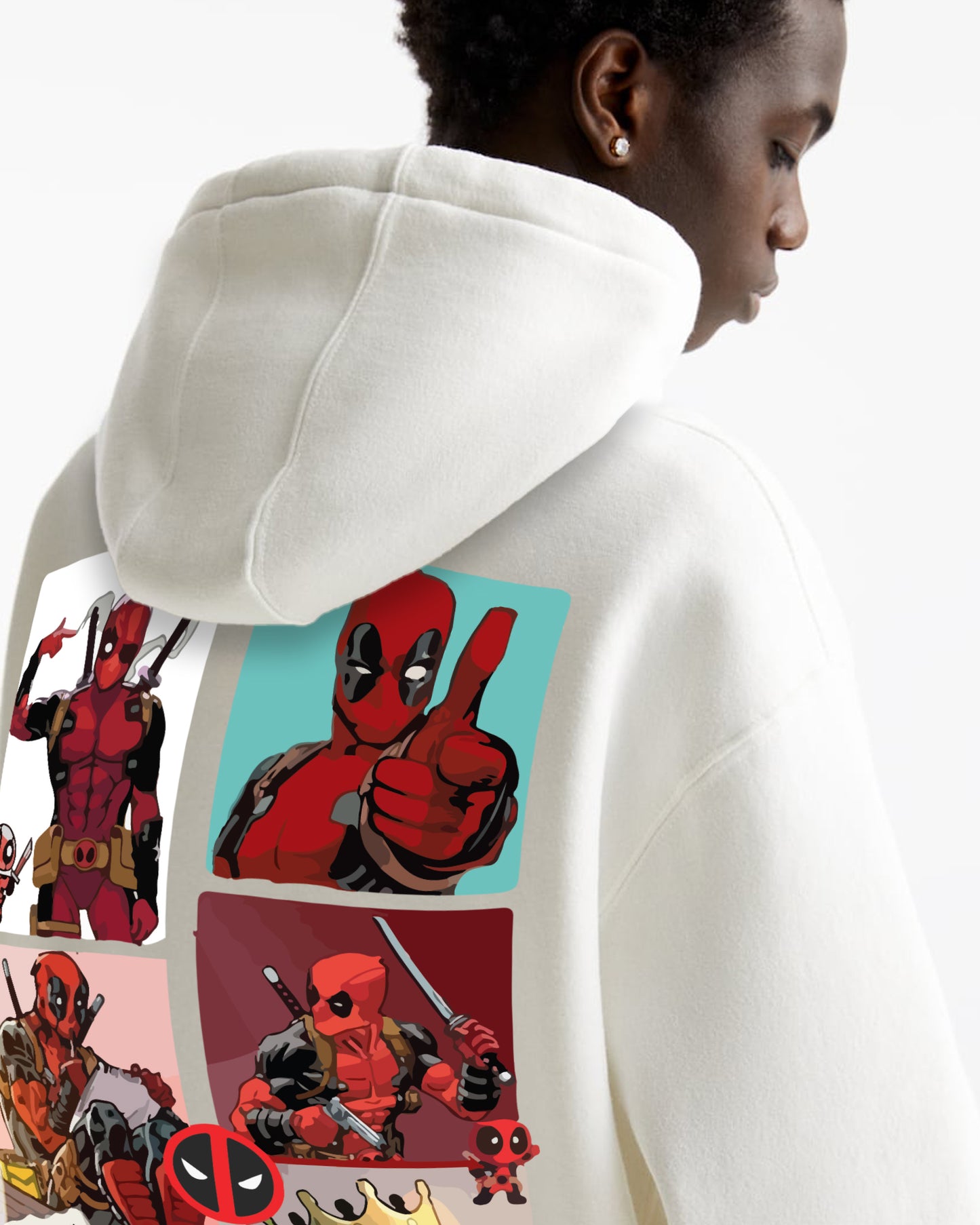 DEADPOOL MARVEL AVENGERS WHITE HOODIE