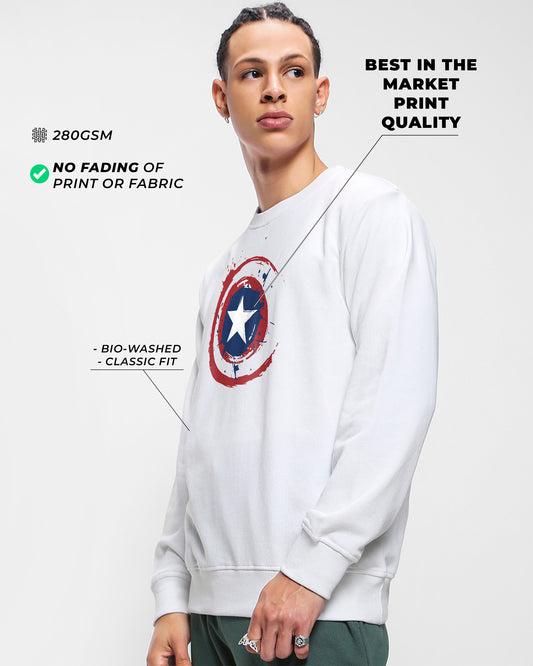 CAPTAIN AMERICA MARVEL AVENGERS WHITE SWEATSHIRT