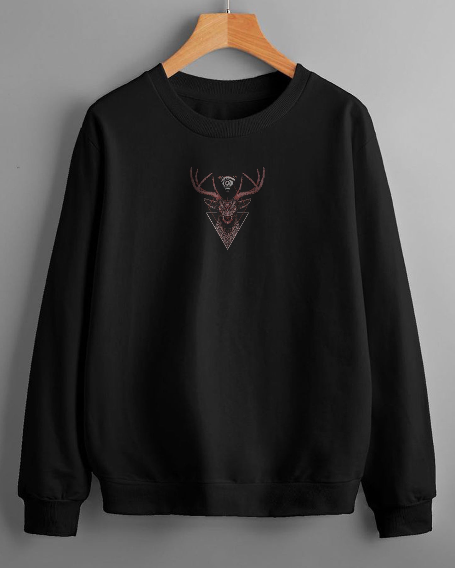 LUNAR DEER JUNGLE SKULL BLACK SWEATSHIRT