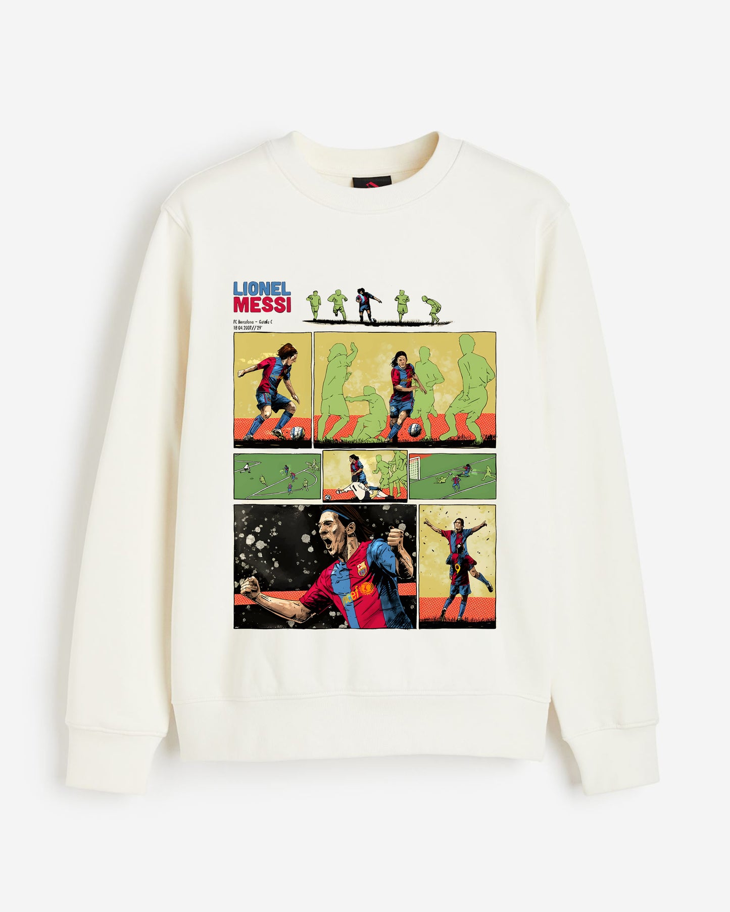 Messi White Cotton | Regular Fit Sweatshirt