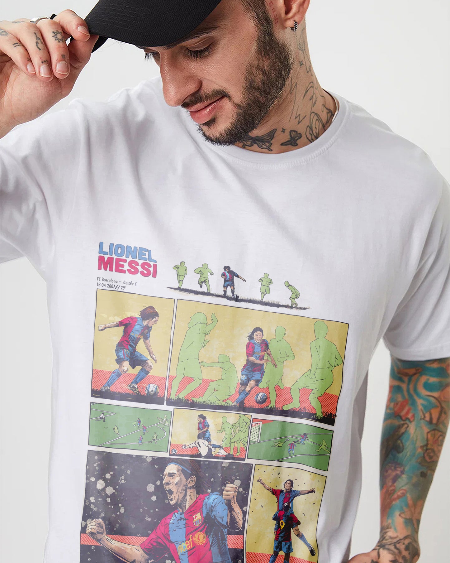 Messi White Cotton | Regular Fit Tee