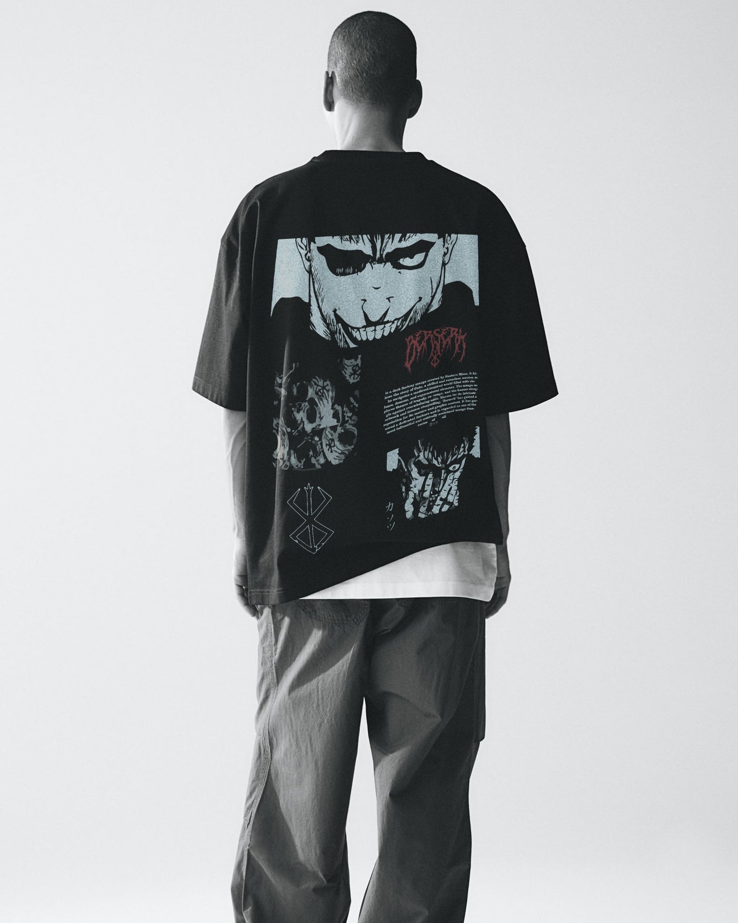 ANIME BERSERK MONSTER WORRIER BLACK OVERSIZED T-SHIRT