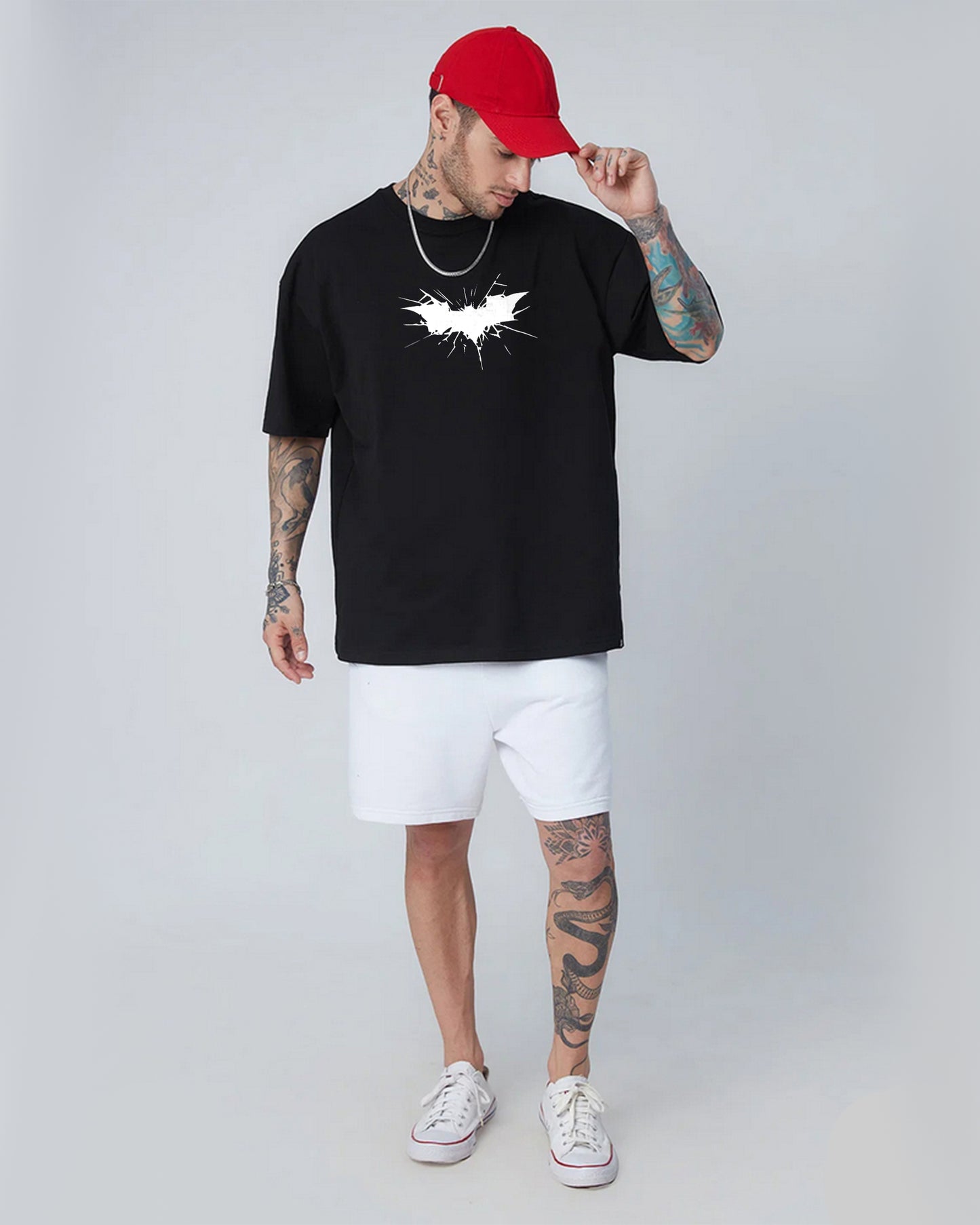 BATMAN MIDNIGHT SUPERHERO BLACK OVERSIZED T-SHIRT