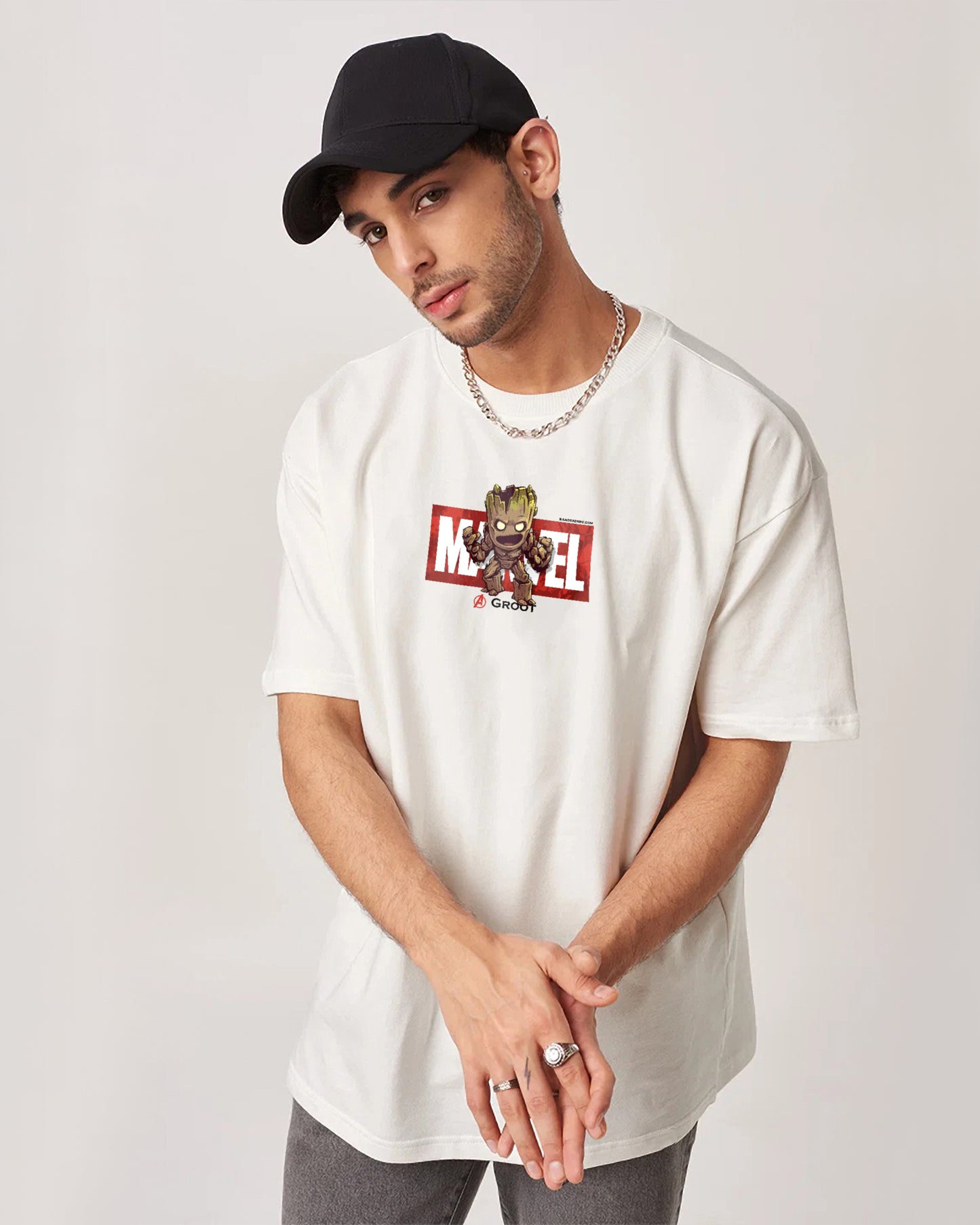 MARVEL OVERSIZED T-SHIRT WHITE 260GSM