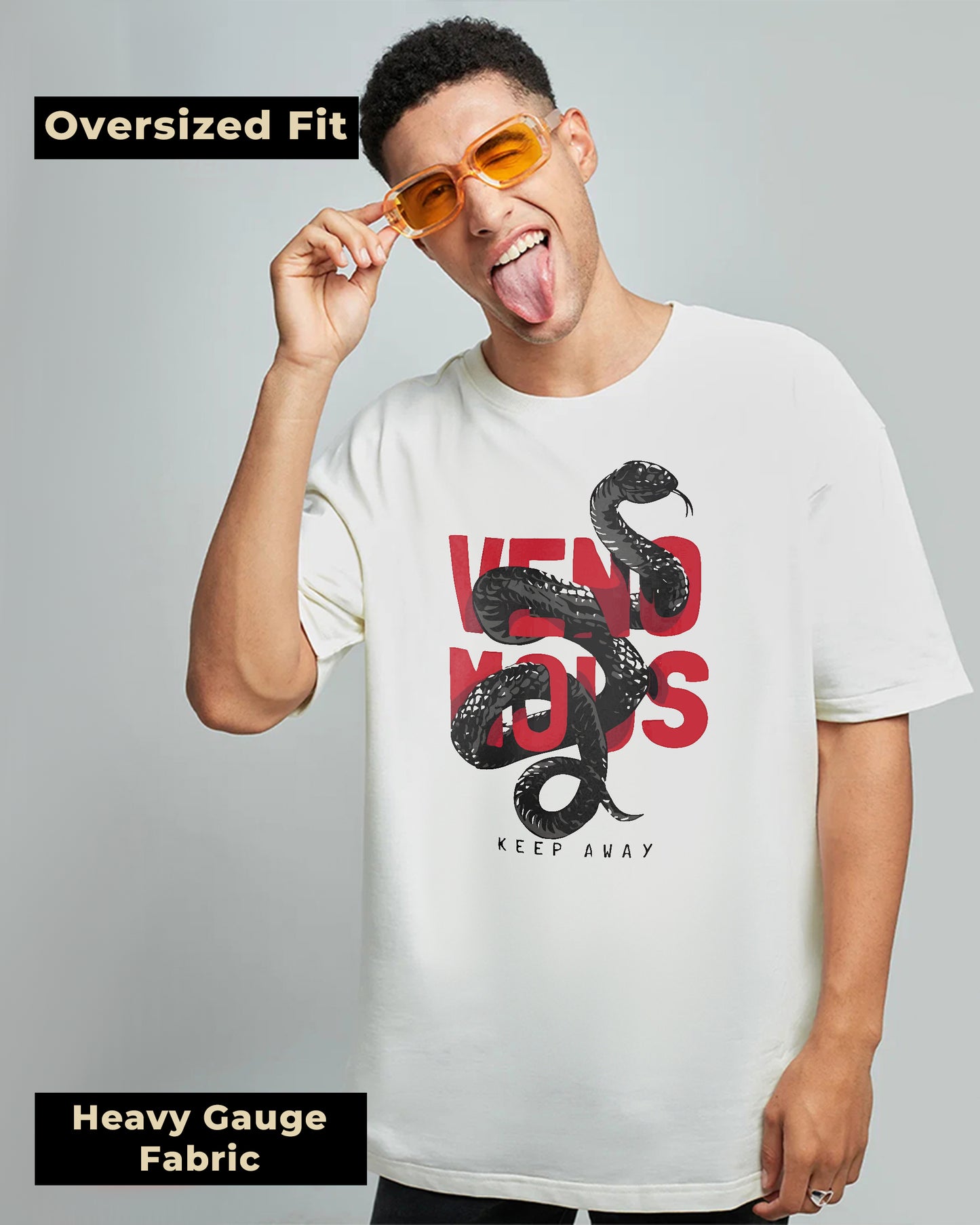 VENOMOUS OVERSIZED T-SHIRT WHITE 260GSM