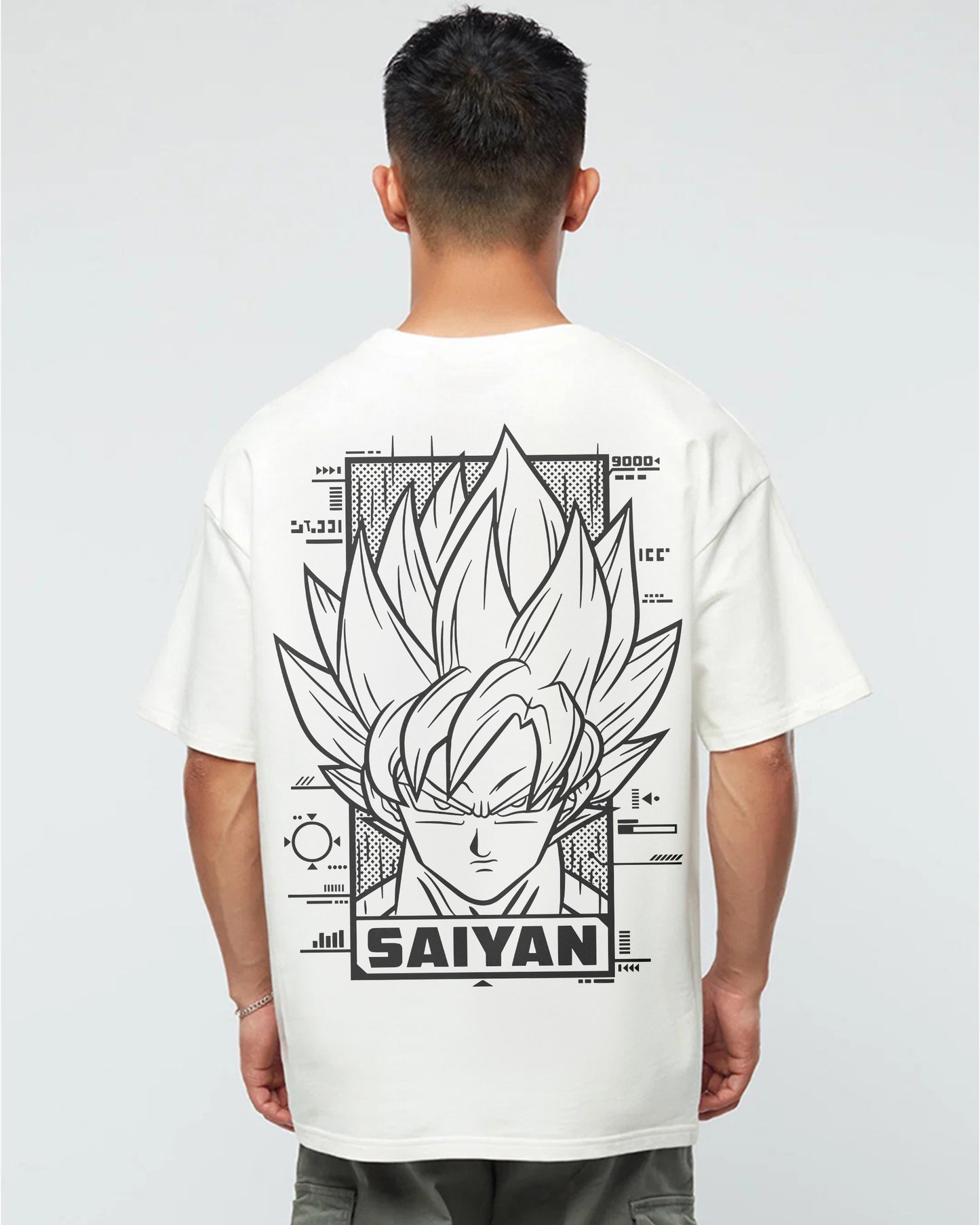 SAIYAN OVERSIZED T-SHIRT WHITE 260GSM