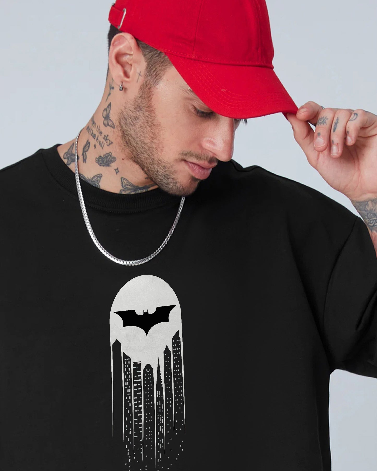 BATMAN MOON CITY BLACK OVERSIZED T-SHIRT