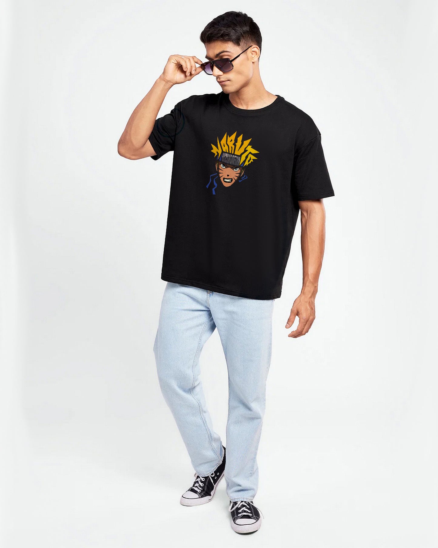 Naruto 260GSM COTTON BLACK | OVERSIZED TEE