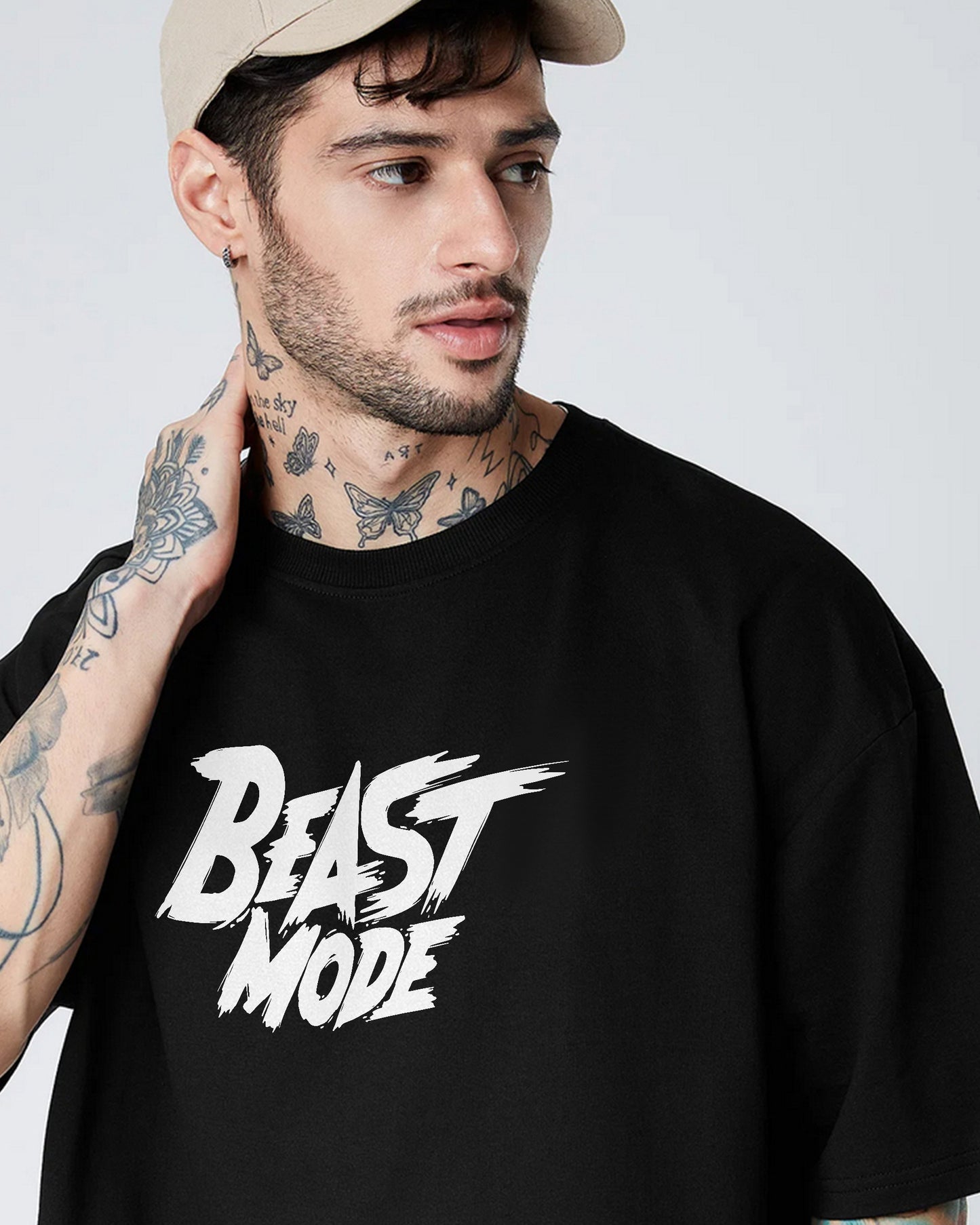 BEAST MODE OVERSIZED T-SHIRT WHITE 260GSM