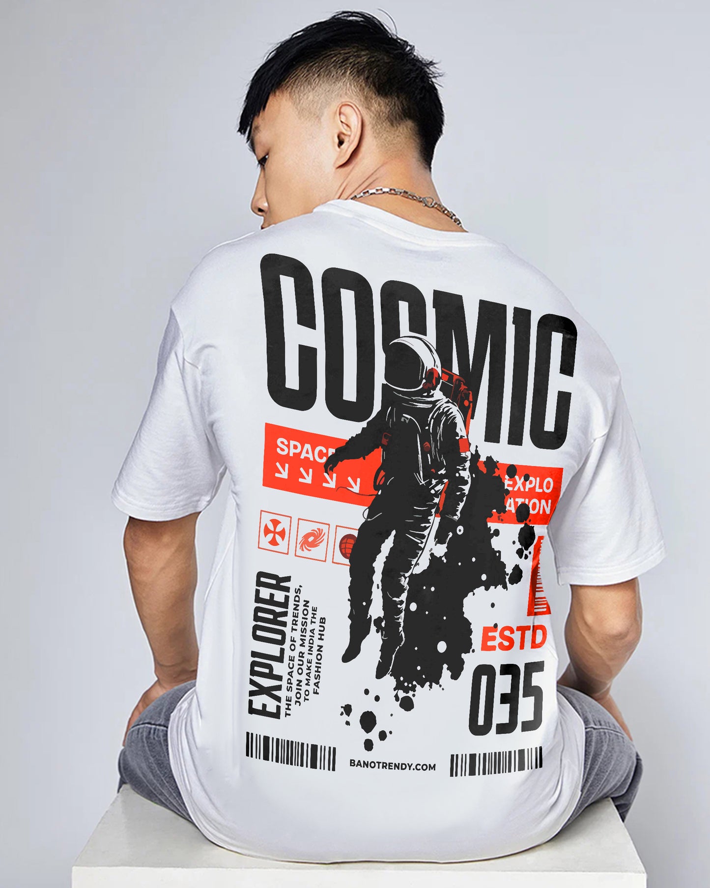 COSMIC OVERSIZED T-SHIRT WHITE 260GSM