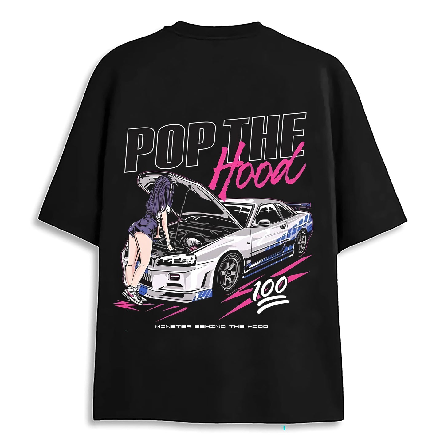 POP The Hood Oversized Black T-shirt