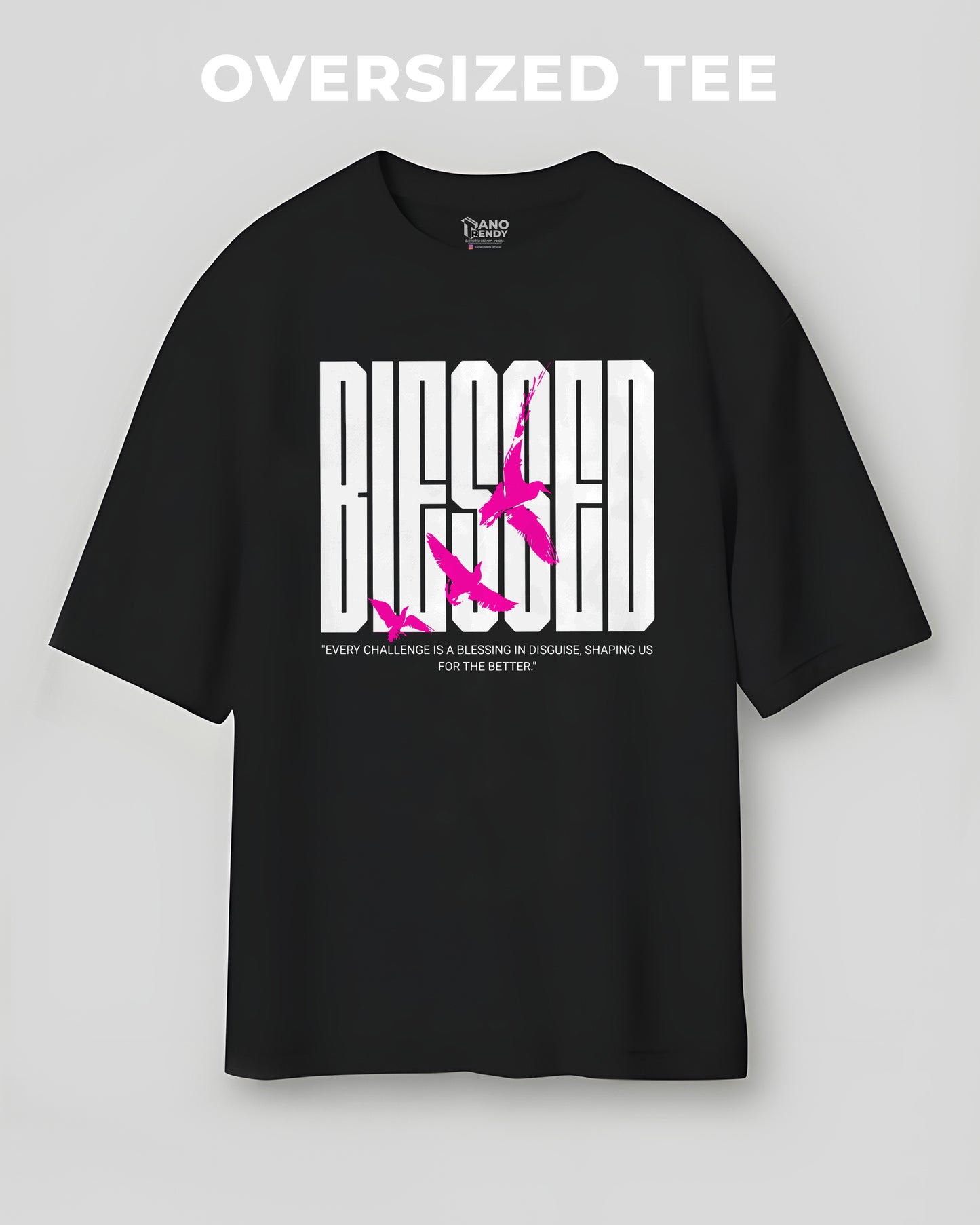 BLESSED OVERSIZED T-SHIRT BLACK 260GSM