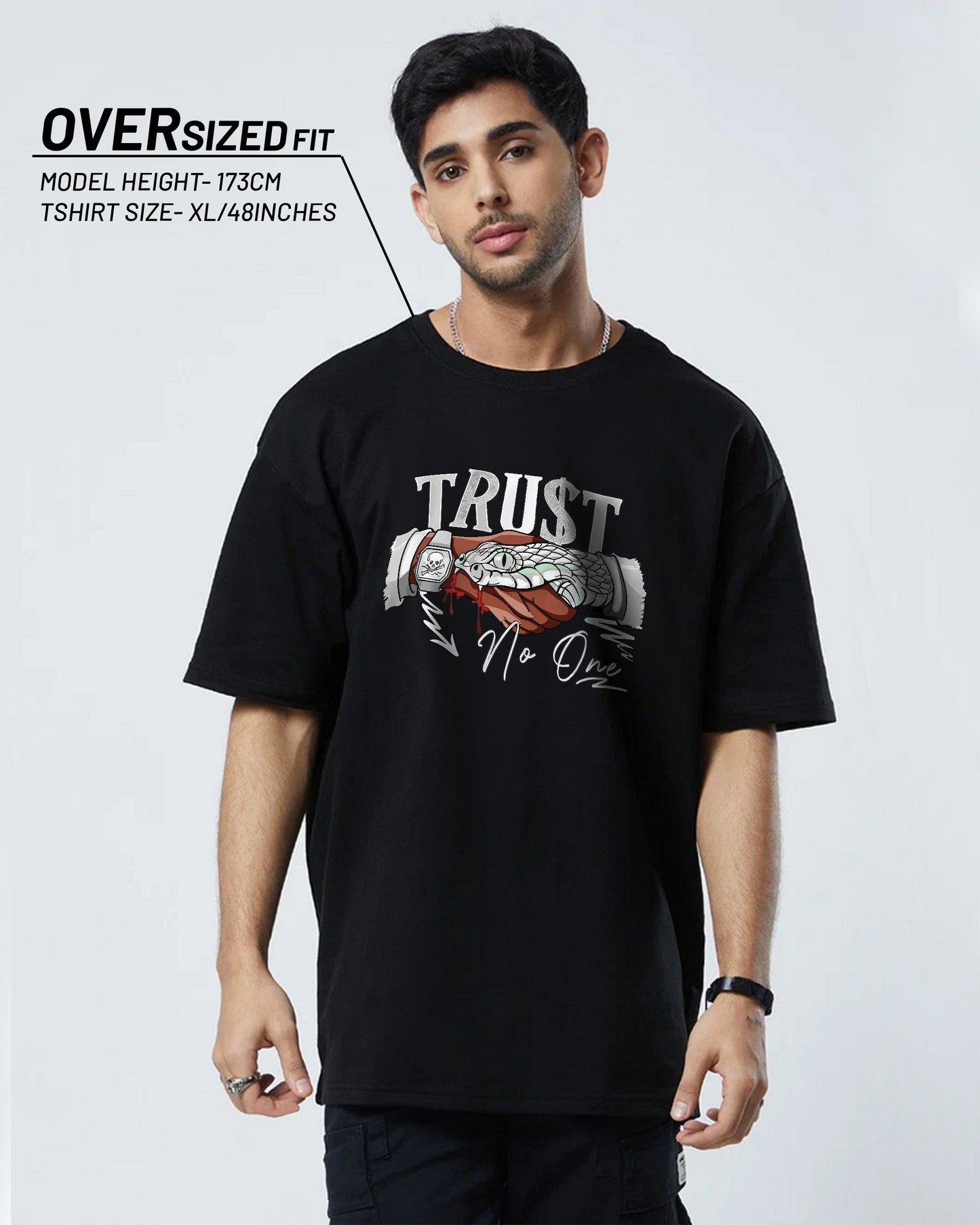 TRUST ISSUES PYTHON VENOM BLACK OVERSIZED T-SHIRT